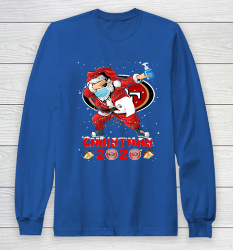 San Francisco 49ers Funny Santa Claus Dabbing Christmas 2020 NFL Long Sleeve T-Shirt 6