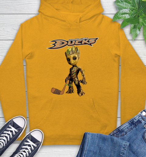 Anaheim Ducks NHL Hockey Groot Marvel Guardians Of The Galaxy Hoodie 3