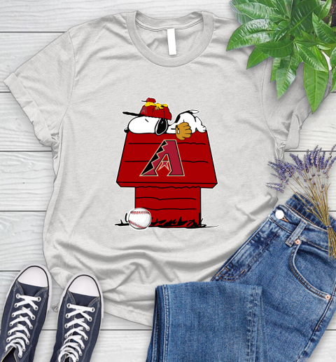 MLB Arizona Diamondbacks Snoopy Woodstock The Peanuts Movie Baseball T Shirt Women's T-Shirt