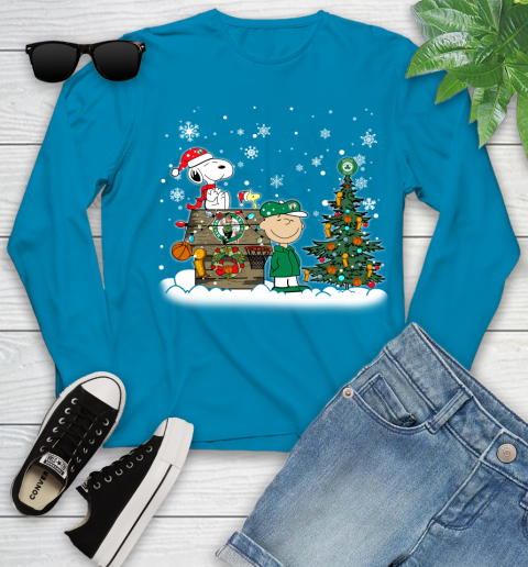 Boston Celtics NBA Basketball Christmas The Peanuts Movie Snoopy Championship Youth Long Sleeve 8