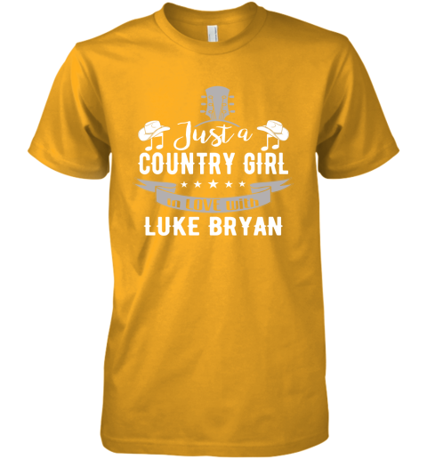2rqd just a country girl in love with luke bryan shirts premium guys tee 5 front gold
