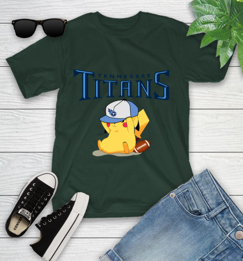 NFL Pikachu Football Tennessee Titans Youth T-Shirt 5