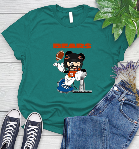 NFL Chicago Bears Mickey Mouse Disney Super Bowl Football T Shirt Women's T-Shirt 12