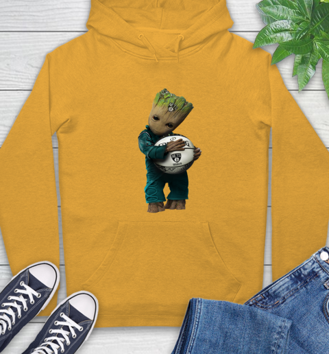 NBA Groot Guardians Of The Galaxy Basketball Sports Brooklyn Nets Hoodie 3