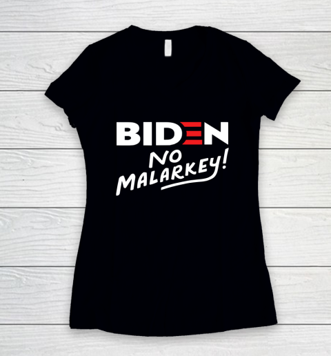 Biden No Malarkey Women's V-Neck T-Shirt