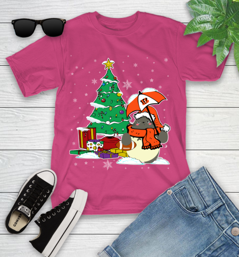 Cincinnati Bengals NFL Football Cute Tonari No Totoro Christmas Sports Youth T-Shirt 11