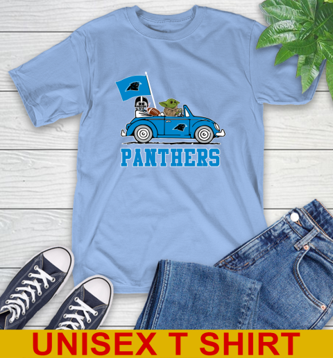 NFL Football Carolina Panthers Darth Vader Baby Yoda Driving Star Wars Shirt T-Shirt 11