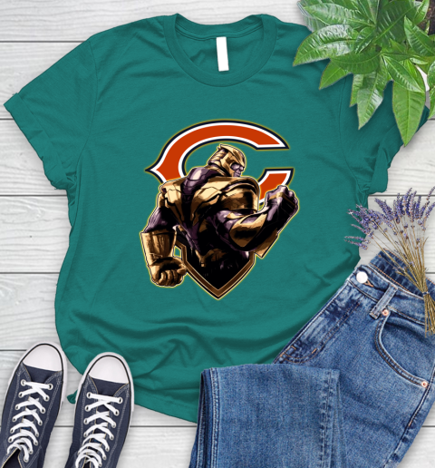 NFL Thanos Avengers Endgame Football Sports Chicago Bears Women's T-Shirt 12