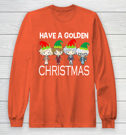 Golden Girls Lovers Gift T shirt Have A Golden Christmas Vintage Long Sleeve T-Shirt 3