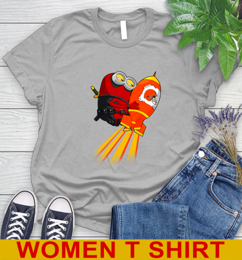 NFL Football Cleveland Browns Deadpool Minion Marvel Shirt Women's T-Shirt 5