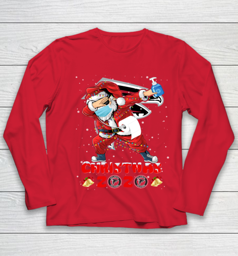 Atlanta Falcons Funny Santa Claus Dabbing Christmas 2020 NFL Youth Long Sleeve 8