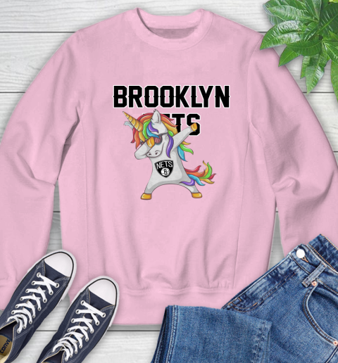 Brooklyn Nets NBA Basketball Funny Unicorn Dabbing Sports Sweatshirt 9