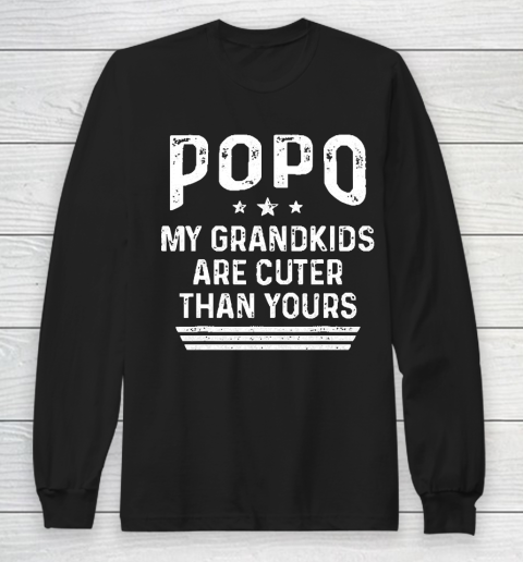 Grandpa Funny Gift Apparel  Popo Grandpa Cuter Grandfather Fathers Day Long Sleeve T-Shirt
