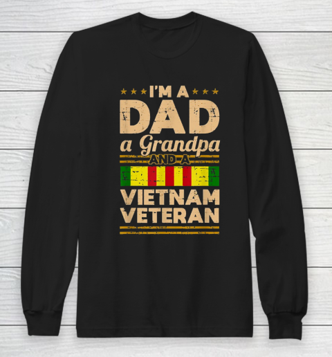 Grandpa Funny Gift Apparel  Dad Grandpa Vietnam Veteran Vintage Men's Gift Long Sleeve T-Shirt
