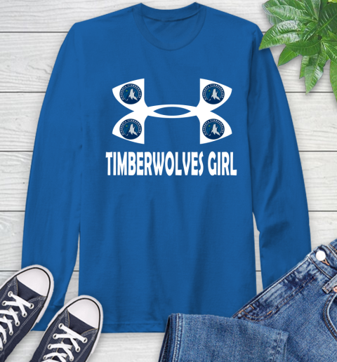 NBA Minnesota Timberwolves Girl Under Armour Basketball Sports Long Sleeve T-Shirt 10