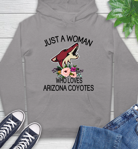 NHL Just A Woman Who Loves Arizona Coyotes Hockey Sports Hoodie 4