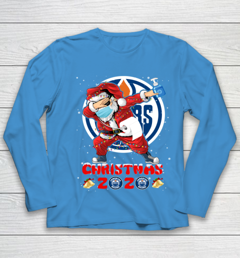 Edmonton Oilers Funny Santa Claus Dabbing Christmas 2020 NHL Youth Long Sleeve 5