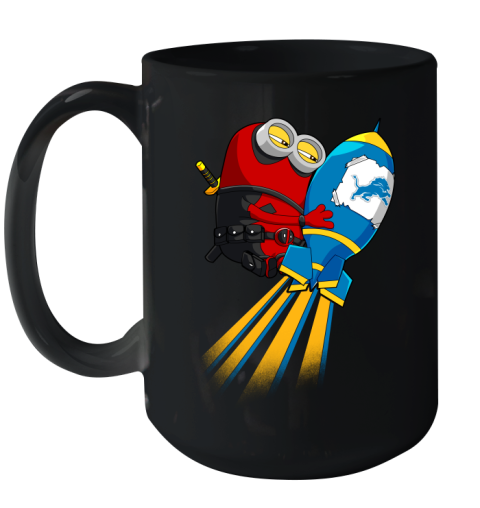 NFL Football Detroit Lions Deadpool Minion Marvel Shirt Ceramic Mug 15oz