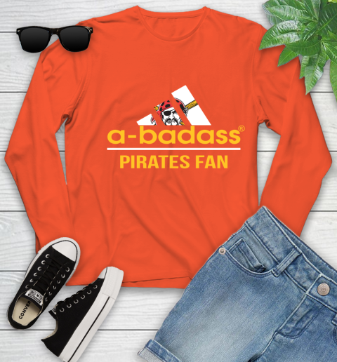 MLB A Badass Pittsburgh Pirates Fan Adidas Baseball Sports Youth Long Sleeve 3