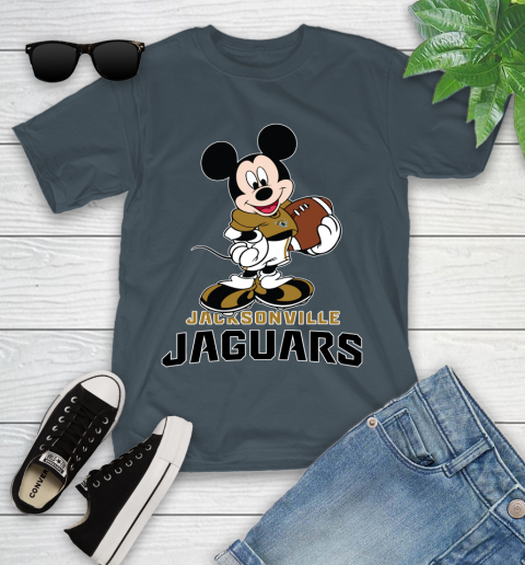 NFL Football Jacksonville Jaguars Cheerful Mickey Mouse Shirt Youth T-Shirt 8