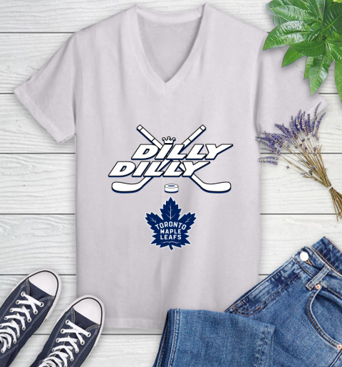NHL Toronto Maple Leafs Dilly Dilly Hockey Sports Women's V-Neck T-Shirt