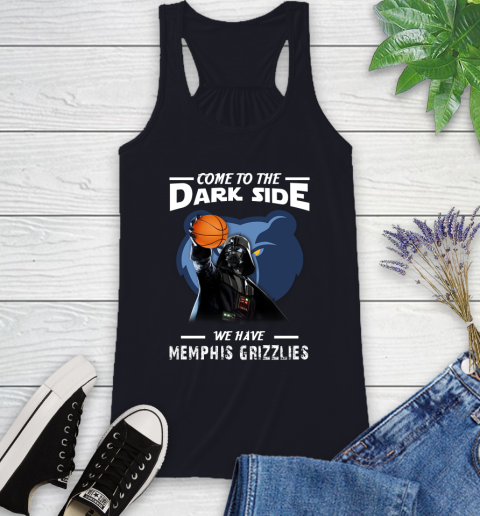 NBA Come To The Dark Side We Have Memphis Grizzlies Star Wars Darth Vader Basketball Racerback Tank 9