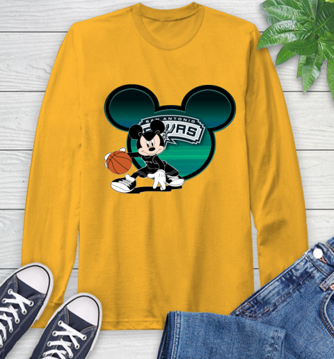 NBA San Antonio Spurs Mickey Mouse Disney Basketball Long Sleeve T-Shirt 3