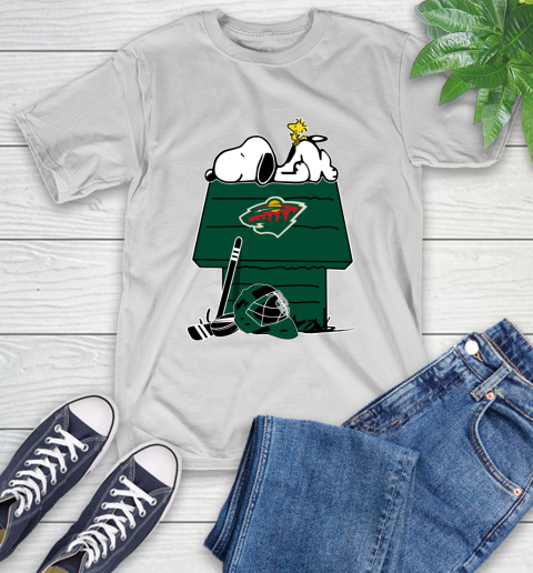 Minnesota Wild NHL Hockey Snoopy Woodstock The Peanuts Movie T-Shirt