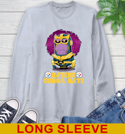 NFL Football Pittsburgh Steelers Haters Gonna Hate Thanos Minion Marvel Shirt Long Sleeve T-Shirt 6