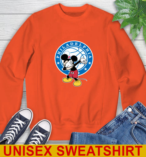Philadelphia 76ers NBA Basketball Dabbing Mickey Disney Sports Sweatshirt 4