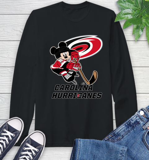 NHL Carolina Hurricanes Mickey Mouse Disney Hockey T Shirt Long Sleeve T-Shirt 2