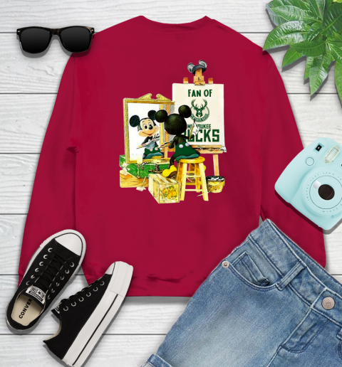 NBA Basketball Milwaukee Bucks Mickey Drawing Shirt 32