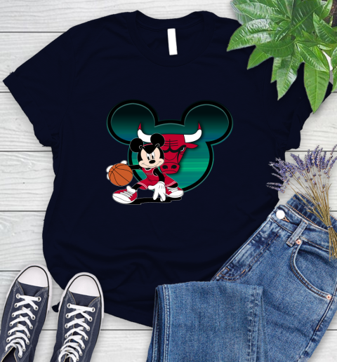 NBA Chicago Bulls Mickey Mouse Disney Basketball Women's T-Shirt 3