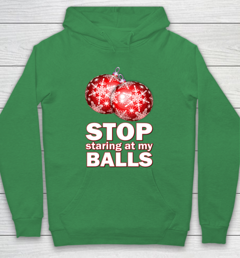 Stop Staring at my Balls Funny Christmas Holiday Pajama Hoodie 5