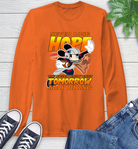 New England Patriots NFL Football Mickey Disney Never Lose Hope Long Sleeve T-Shirt 4