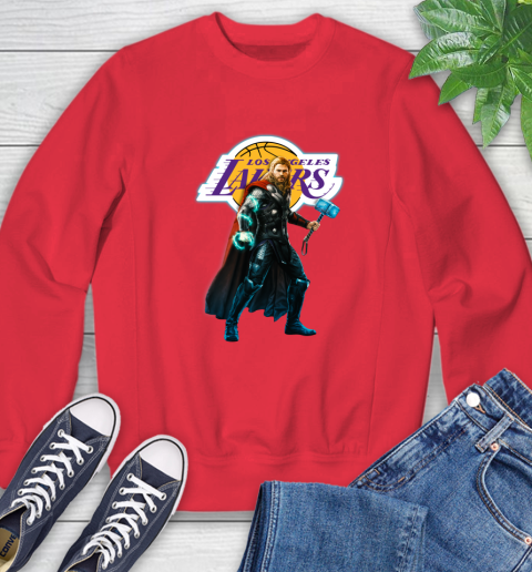 NBA Thor Avengers Endgame Basketball Los Angeles Lakers Sweatshirt 10