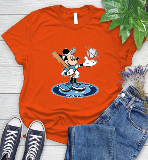 MLB Baseball Tampa Bay Rays Cheerful Mickey Disney Shirt Women's T-Shirt 4