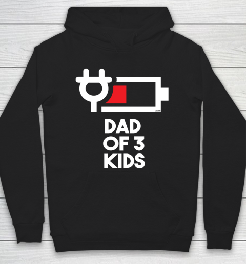 Dad of 3 Kids Funny Gift Daddy of Three Kids Father's Day Hoodie
