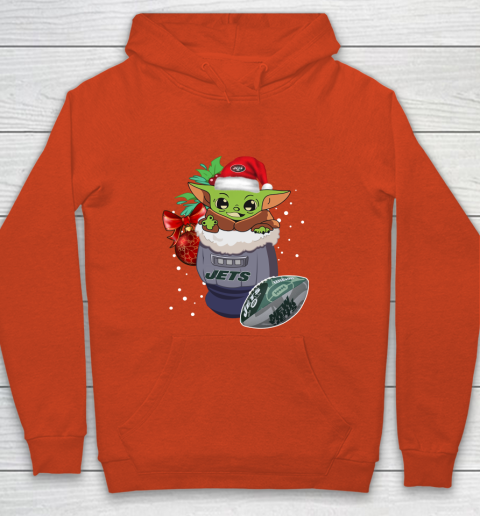 New York Jets Christmas Baby Yoda Star Wars Funny Happy NFL Youth Hoodie 4