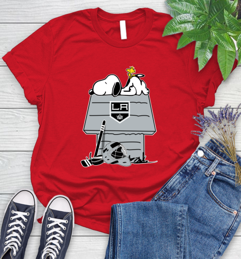 Los Angeles Kings NHL Hockey Snoopy Woodstock The Peanuts Movie Women's T-Shirt 9
