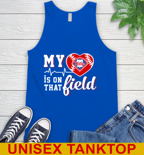 MLB My Heart Is On That Field Baseball Sports Philadelphia Phillies Tank Top 4