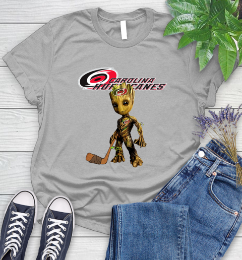 Carolina Hurricanes NHL Hockey Groot Marvel Guardians Of The Galaxy Women's T-Shirt 5