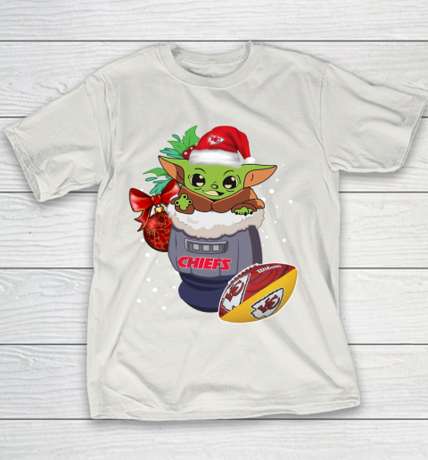 Kansas City Chiefs Christmas Baby Yoda Star Wars Funny Happy NFL Youth T-Shirt 11