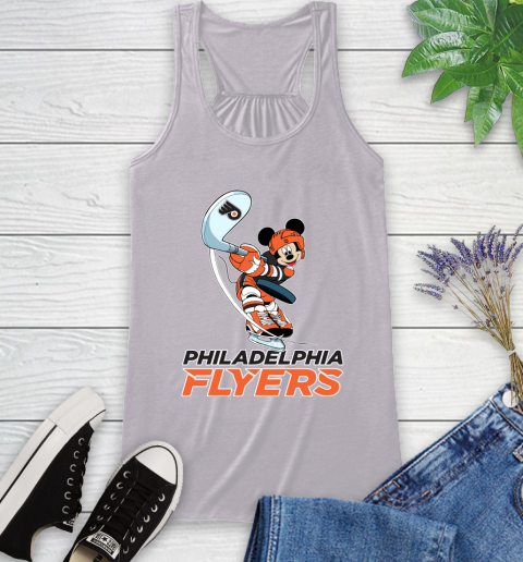 NHL Hockey Philadelphia Flyers Cheerful Mickey Mouse Shirt Racerback Tank 5