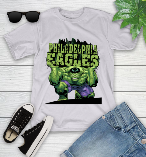 Philadelphia Eagles NFL Football Incredible Hulk Marvel Avengers Sports Youth T-Shirt 4