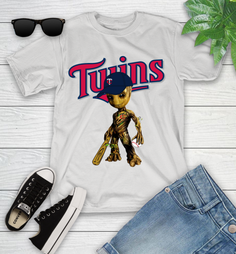 MLB Minnesota Twins Groot Guardians Of The Galaxy Baseball Youth T-Shirt