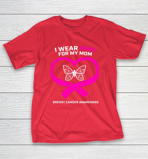 Men Women Kids Wear Pink For My Mom Breast Cancer Awareness T-Shirt 9