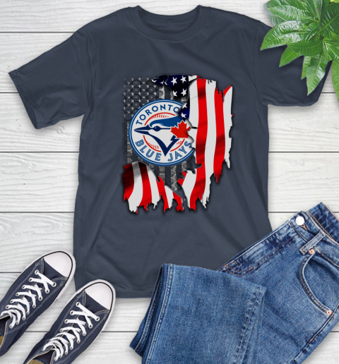 Toronto Blue Jays MLB Baseball American Flag T-Shirt 3
