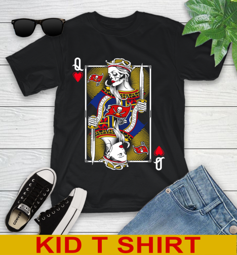 NFL Football Tampa Bay Buccaneers The Queen Of Hearts Card Shirt Youth T-Shirt