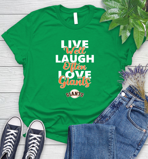 MLB Baseball San Francisco Giants Live Well Laugh Often Love Shirt Women's T-Shirt 7